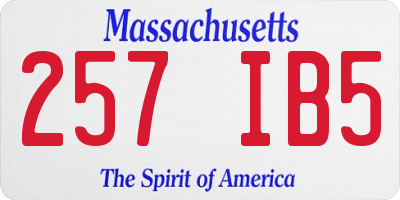 MA license plate 257IB5