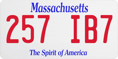 MA license plate 257IB7