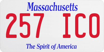 MA license plate 257IC0