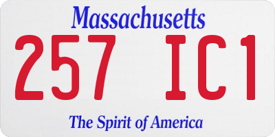 MA license plate 257IC1