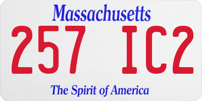 MA license plate 257IC2