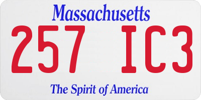 MA license plate 257IC3