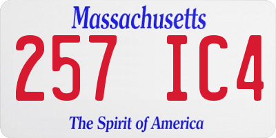MA license plate 257IC4
