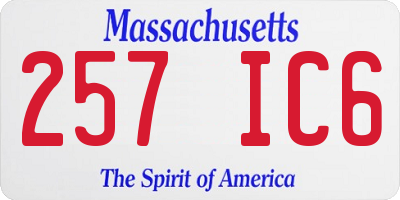 MA license plate 257IC6