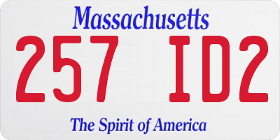 MA license plate 257ID2