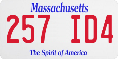 MA license plate 257ID4