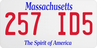 MA license plate 257ID5