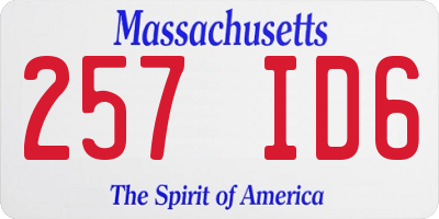 MA license plate 257ID6