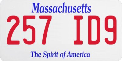 MA license plate 257ID9