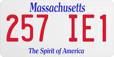 MA license plate 257IE1