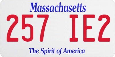 MA license plate 257IE2