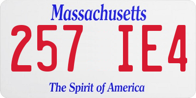 MA license plate 257IE4