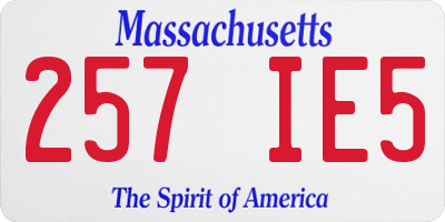 MA license plate 257IE5