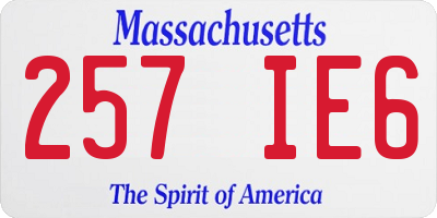 MA license plate 257IE6