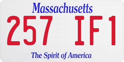 MA license plate 257IF1