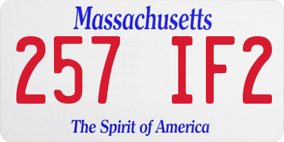 MA license plate 257IF2