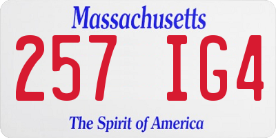 MA license plate 257IG4