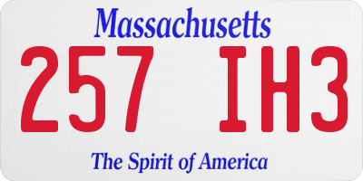 MA license plate 257IH3