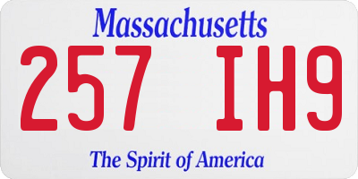 MA license plate 257IH9