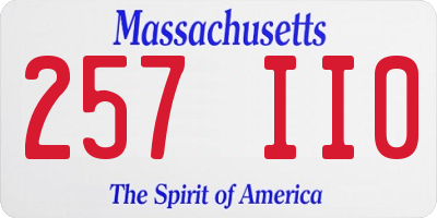MA license plate 257II0