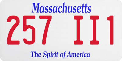 MA license plate 257II1