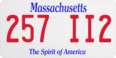 MA license plate 257II2