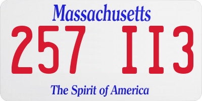 MA license plate 257II3