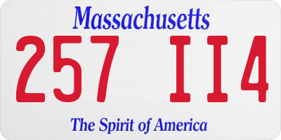 MA license plate 257II4