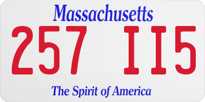 MA license plate 257II5