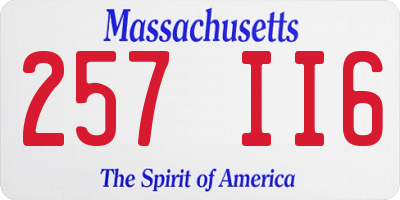 MA license plate 257II6