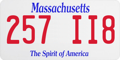 MA license plate 257II8