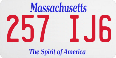 MA license plate 257IJ6