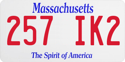 MA license plate 257IK2