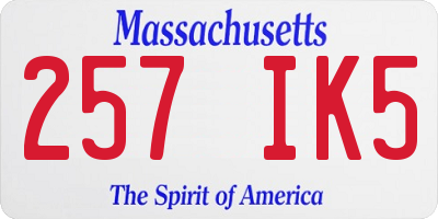 MA license plate 257IK5