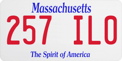 MA license plate 257IL0
