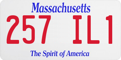 MA license plate 257IL1