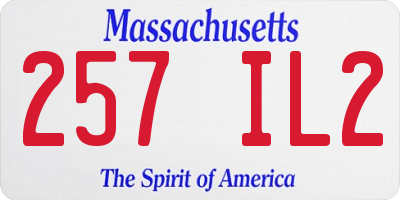 MA license plate 257IL2