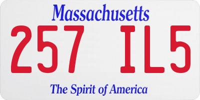 MA license plate 257IL5