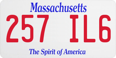 MA license plate 257IL6