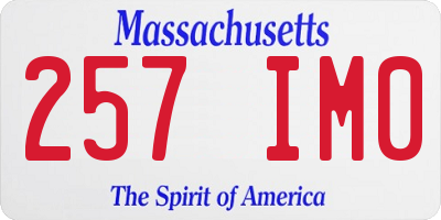 MA license plate 257IM0