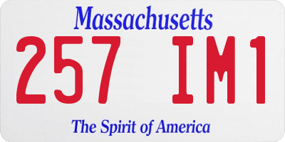 MA license plate 257IM1