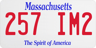 MA license plate 257IM2