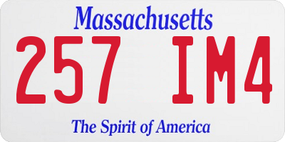 MA license plate 257IM4