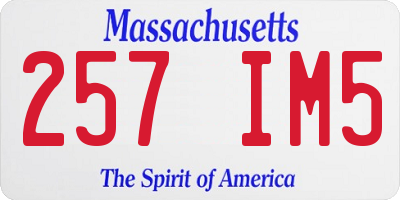 MA license plate 257IM5