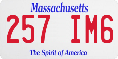 MA license plate 257IM6