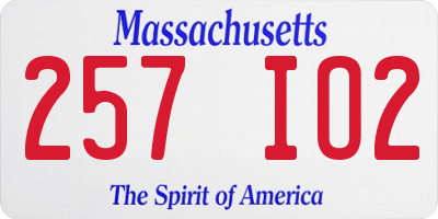 MA license plate 257IO2