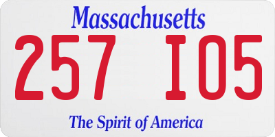MA license plate 257IO5