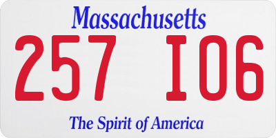 MA license plate 257IO6