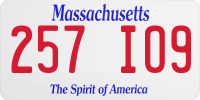 MA license plate 257IO9