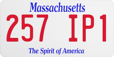 MA license plate 257IP1